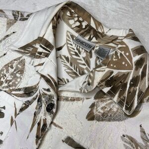 Chico's Womens Size 1 (S) Dress Coat Jacket Button Up Lace Embroidery Palms Lace